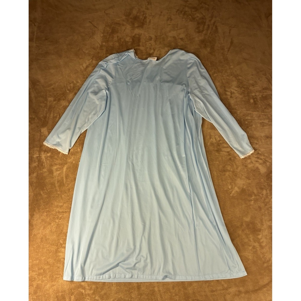 VTG Barbizon Women Nightgown Baby Blue 2X Dollette Coquette Grandmacore Ethereal - Picture 14 of 15